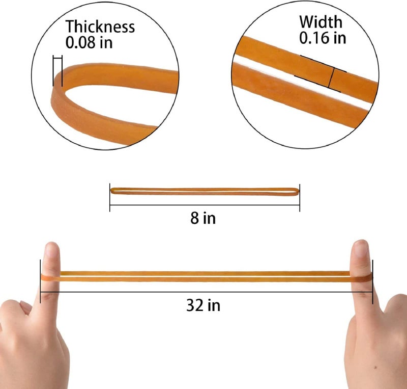 ZZJMCH 50 Pcs Large Rubber Bands Heavy Duty, Heavy Duty Trash Can Band, Strong Elastic Bands for School Home Office Supplies, Garbage Cans, File Folders, (8 x 0.16 Inch) - Image 2